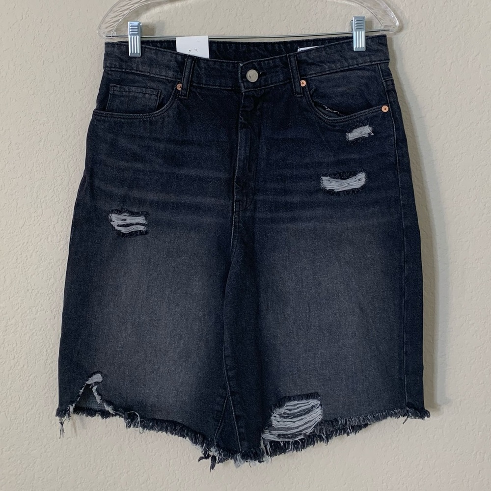 Blank NYC Women The Dean Black Classic Cut Off Jean Hi Rise Bermuda Short 29 NWT